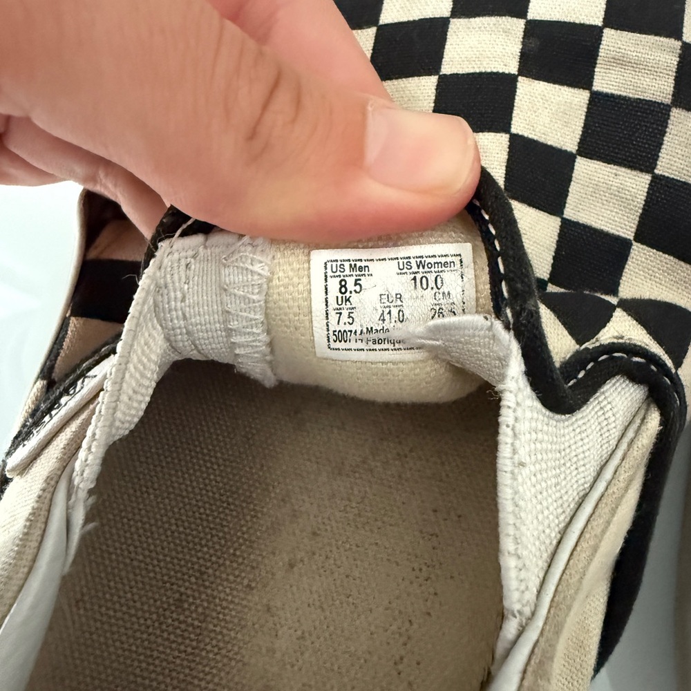 Vans Black and Cream Checkerboard Slip-Ons - Picture 5 of 5